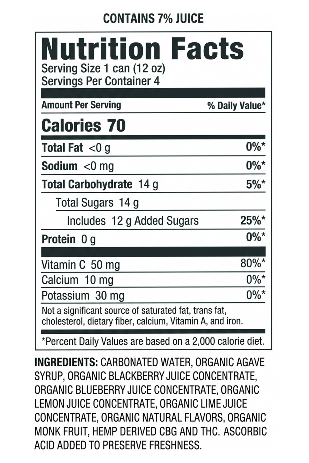 SIX Sparkling Social Tonics supplement label