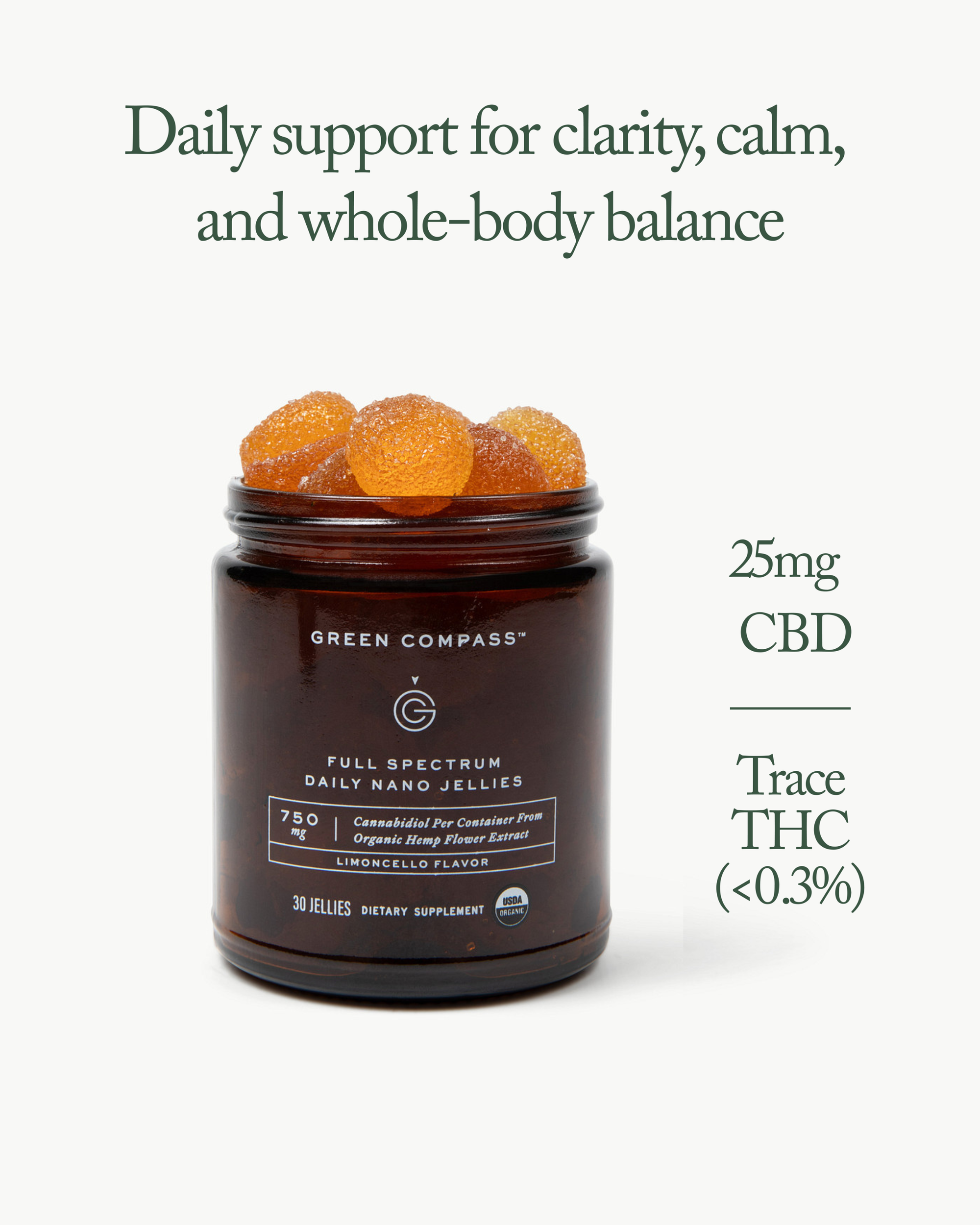 Organic Full Spectrum Daily Nano Jellies – Green Compass