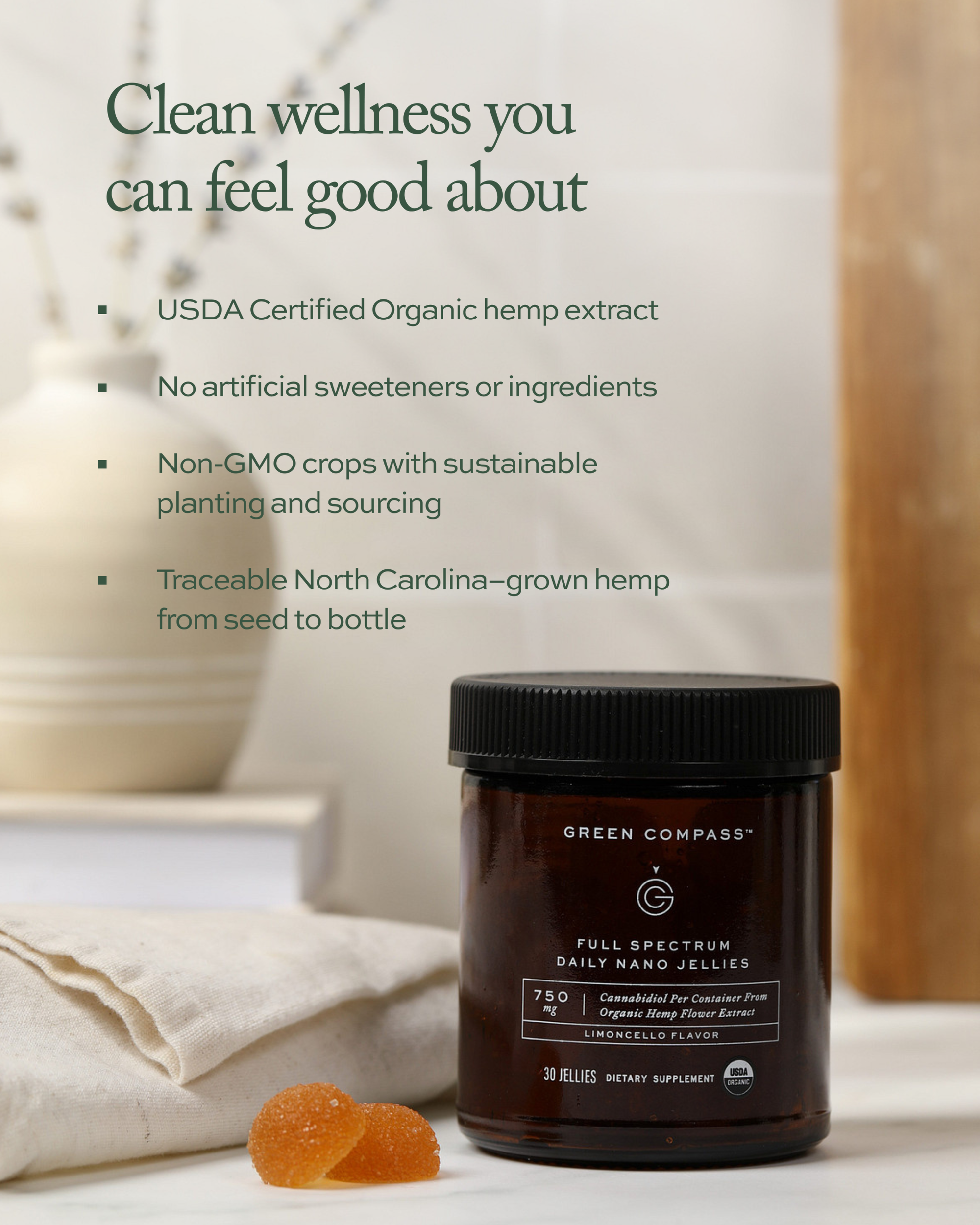 Organic Full Spectrum Daily Nano Jellies – Green Compass